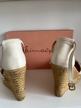 Espardeñas Cuña Encaje Blanco