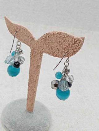 Pendientes vintage ojo de gato azul