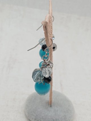 Pendientes vintage ojo de gato azul