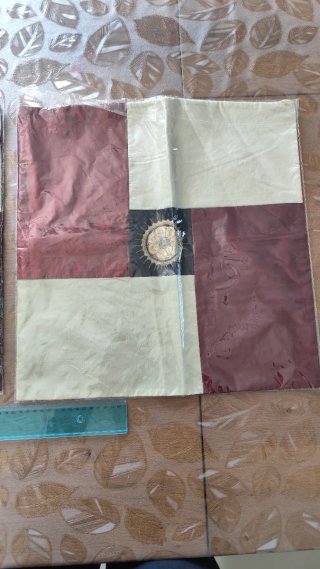2 Copricuscini in tessuto beige e rosso Nuovi