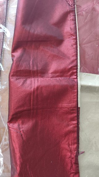 2 Copricuscini in tessuto beige e rosso Nuovi