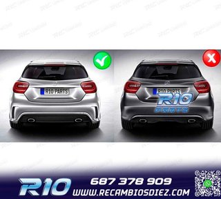 DIFUSOR MERCEDES CLASE A W176 12-18 LOOK AMG A45 + COLAS