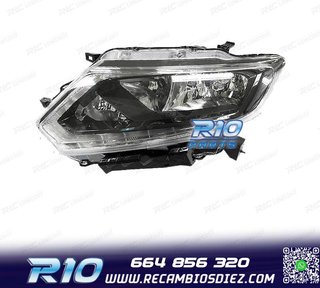 FARO IZQ PARA NISSAN XTRAIL 14-18 LED FONDO NEGRO