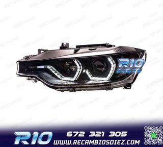 FAROS BMW F30 F31 11-15 OJOS ANGEL LED NEGROS