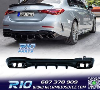 DIFUSOR MERCEDES W206 AMG 21- LOOK C63 + COLAS ESCAPE NEGRO