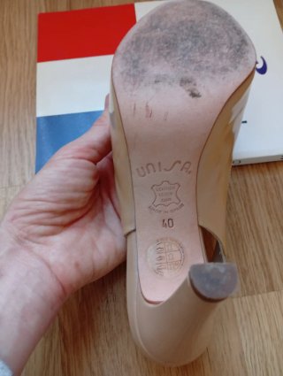 Sandalias Unisa Beige Tacon Peep Toe