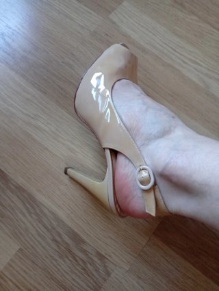 Sandalias Unisa Beige Tacon Peep Toe