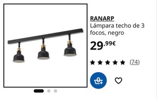 Lámpara de techo IKEA RANARP 3 focos