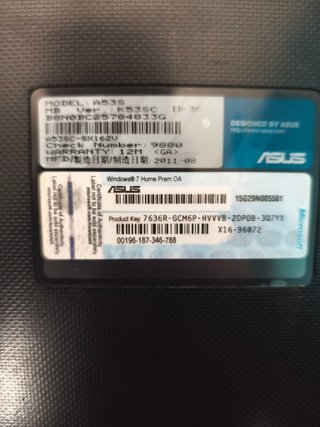 Asus K53SJ i5 4GB 320HDD