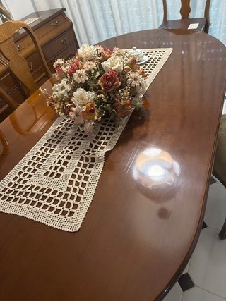 Conjunto mesa y 6 sillas comedor madera