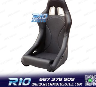 KIT ASIENTO BAQUET UNIVERSAL NEGRO PIEL ESTILO EVO