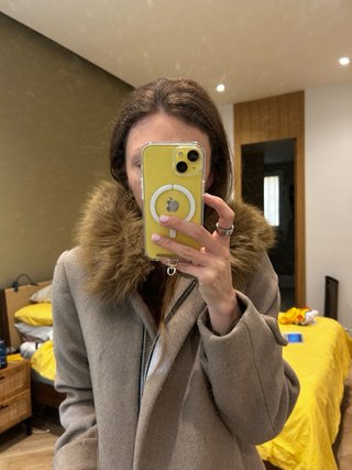 Abrigo Mango Beige Talla XS Oversize