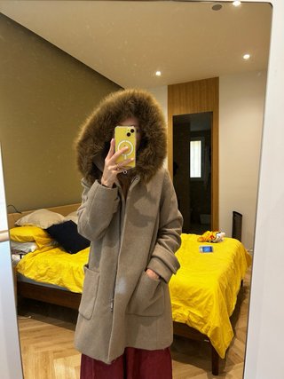 Abrigo Mango Beige Talla XS Oversize