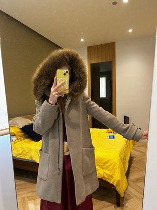Abrigo Mango Beige Talla XS Oversize