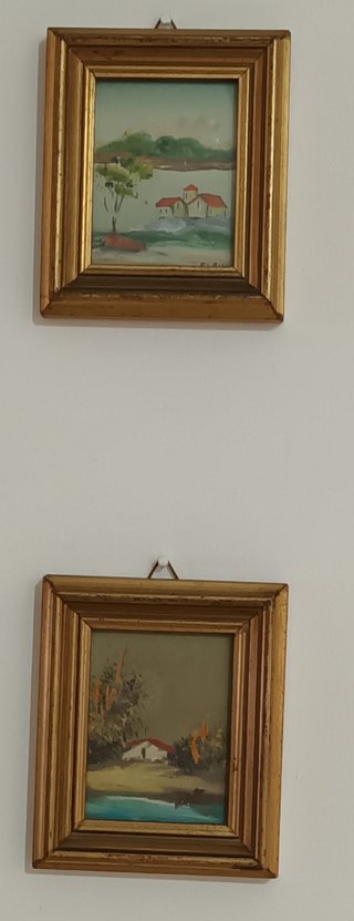 Coppia piccoli quadri vintage 70s