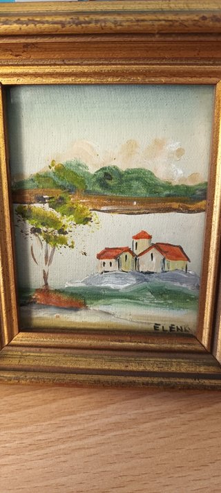 Coppia piccoli quadri vintage 70s