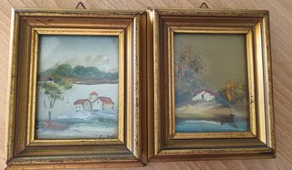 Coppia piccoli quadri vintage 70s