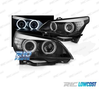 FAROS XENON BMW E60 03-07 OJOS ANGEL CCFL FONDO NEGRO
