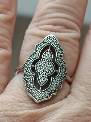 Anillo Pandora Encaje Brillante Plata