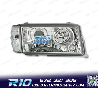 FAROS MERCEDES 190 W201 82-93 LUPA FONDO CROMO