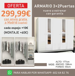 envio nuevo Armario ropero