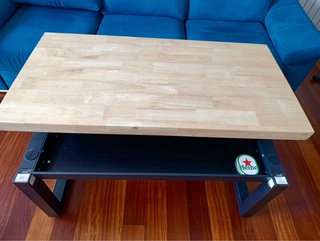 Mesa centro elevable madera y metal