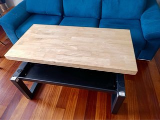Mesa centro elevable madera y metal