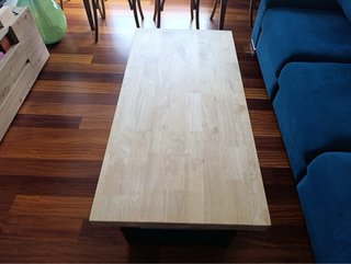 Mesa centro elevable madera y metal