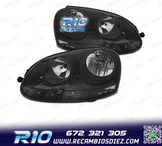 FAROS PARA VOLKSWAGEN VW GOLF V 03-08 FONDO NEGRO