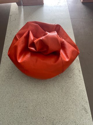Puff Naranja Piel Sintética