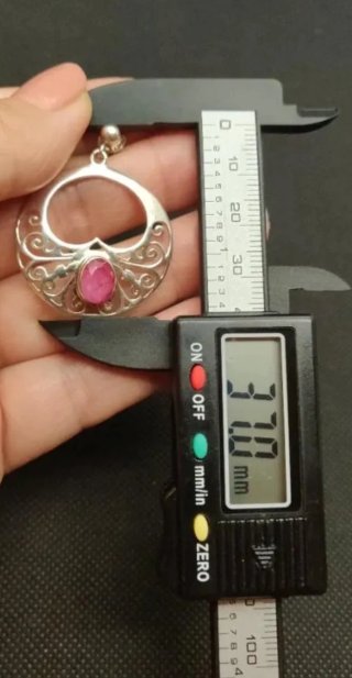 Pendientes Plata Ley 925 y rubíes