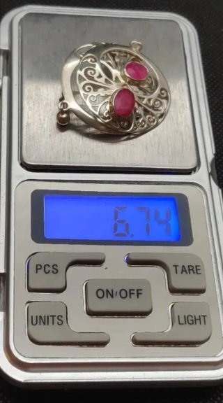 Pendientes Plata Ley 925 y rubíes