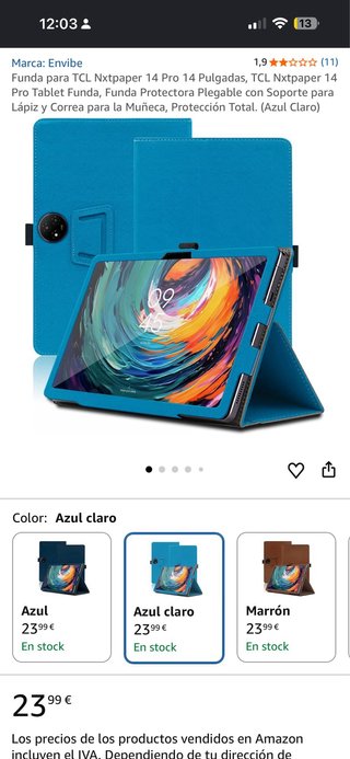 Funda TCL Nxtpaper 14 Pro 14 Azul