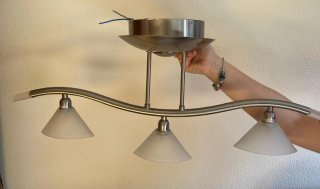 Lámpara de techo moderna metal y cristal