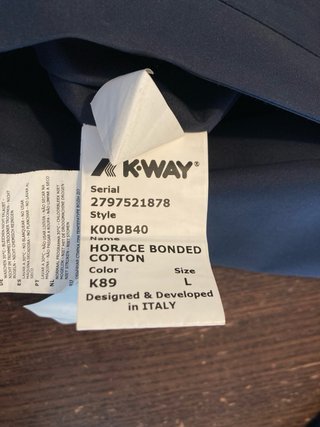 Giacca K-Way Horace Bonded Cotton Blu L
