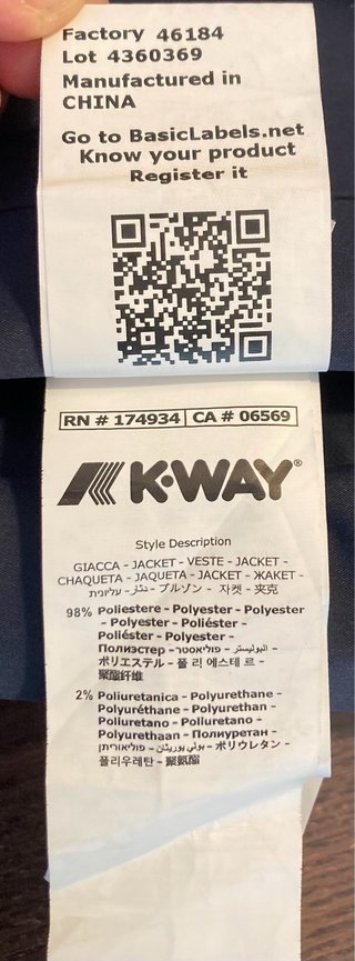Giacca K-Way Horace Bonded Cotton Blu L