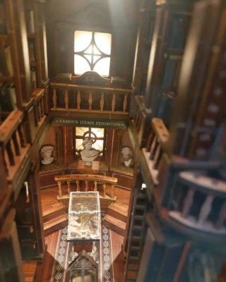 Casa de muñecas booknook soggetto libri montato