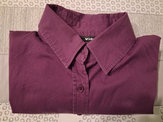 Camisa de mujer manga larga lisa morada talla 44