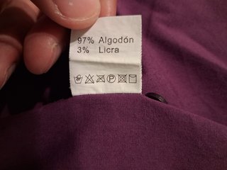 Camisa de mujer manga larga lisa morada talla 44