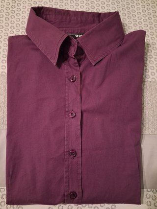 Camisa de mujer manga larga lisa morada talla 44