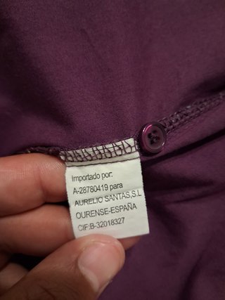 Camisa de mujer manga larga lisa morada talla 44