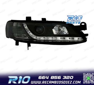 FAROS PARA OPEL VECTRA B 96-98 LUZ DIURNA LED FONDO NEGRO