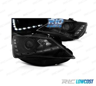 FAROS SEAT IBIZA 6J 12-15 LUZ DIURNA LED FONDO NEGRO