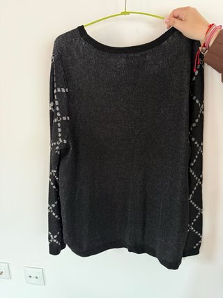Jersey Desigual Negro Gris Copo Nieve