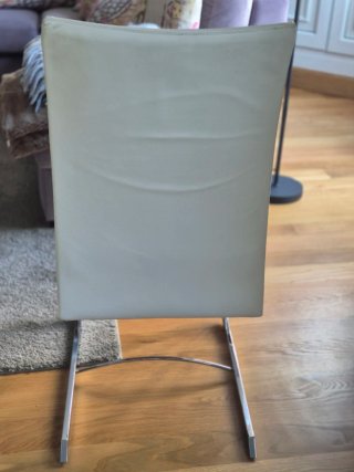 Silla Comedor Cuero Blanco Roche Bobois