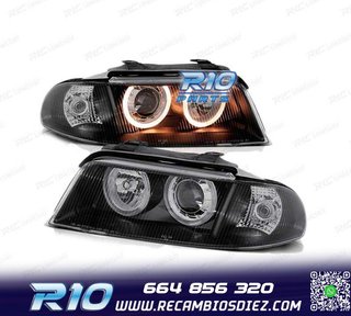 FAROS OJOS ANGEL AUDI A4 99-00 FONDO NEGRO
