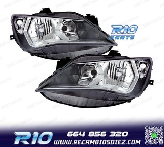FAROS PARA SEAT IBIZA 12-17 FONDO OSCURO + CROMO