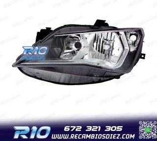FARO IZQ PARA SEAT IBIZA 12-17 FONDO OSCURO + CROMO