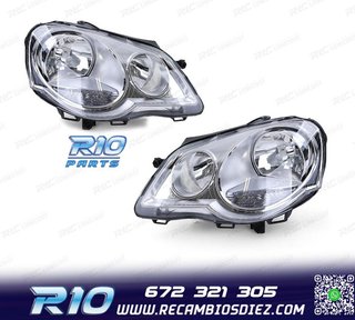 FAROS PARA VOLKSWAGEN VW POLO VI 05-09 CROMO