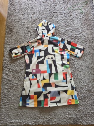 Chaqueta con capucha estampada multicolor